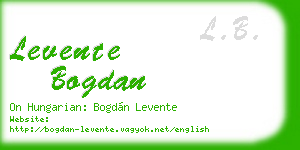 levente bogdan business card