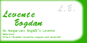 levente bogdan business card